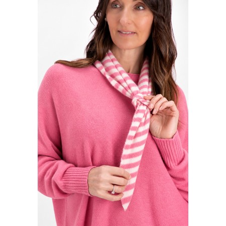 Gemini Label Accessories Triangle Neck Pink Stripe SuperSoft Wool Scarf - Pink