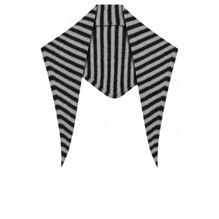 Gemini Label Accessories Triangle Neck Black And Grey Stripe SuperSoft Wool Scarf - Black