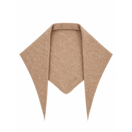 Gemini Label Accessories Triangle Neck Mocca Plain Supersoft Wool Scarf - Brown