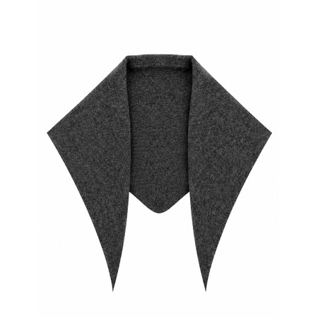 Gemini Label Accessories Triangle Neck Charcoal Plain Supersoft Wool Scarf - Black