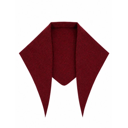 Gemini Label Accessories Triangle Neck Burgundy Plain Supersoft Wool Scarf - Red