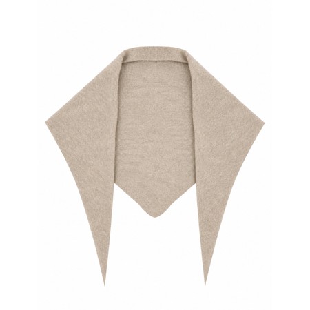 Gemini Label Accessories Triangle Neck Beige Plain Supersoft Wool Scarf - Beige