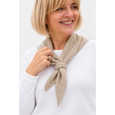 Gemini Label Accessories Triangle Neck Beige Plain Supersoft Wool Scarf - Beige