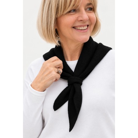 Gemini Label Accessories Triangle Neck Black Plain Supersoft Wool Scarf - Black