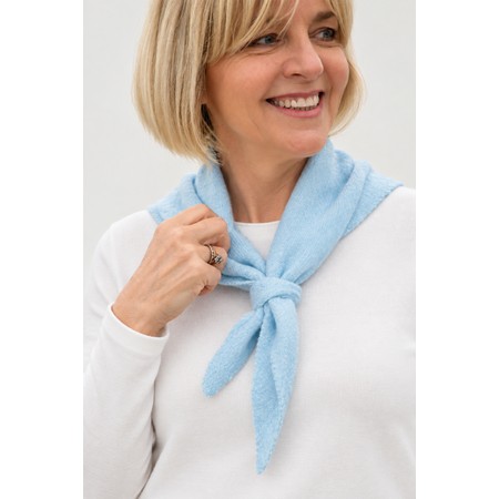 Gemini Label Accessories Triangle Neck Blue Plain Supersoft Wool Scarf - Blue