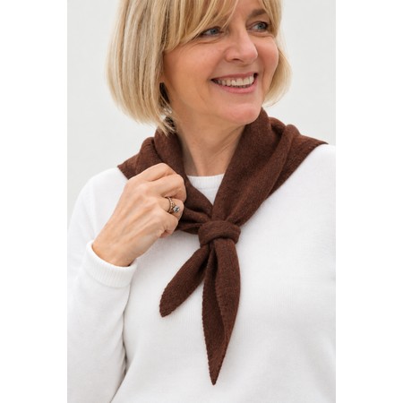 Gemini Label Accessories Triangle Neck Brown Plain Supersoft Wool Scarf - Brown