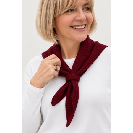 Gemini Label Accessories Triangle Neck Burgundy Plain Supersoft Wool Scarf - Red