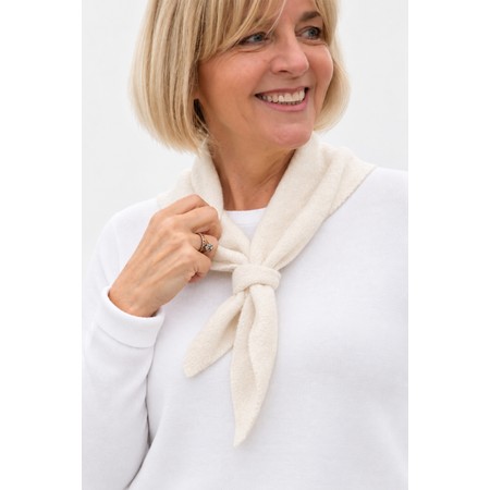 Gemini Label Accessories Triangle Neck Cream Plain Supersoft Wool Scarf - Off-White