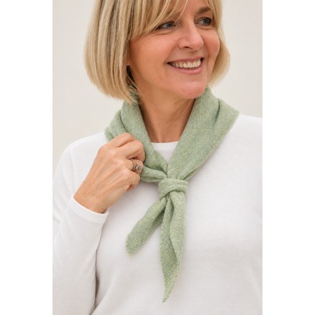 Gemini Label Accessories Triangle Neck Green Plain Supersoft Wool Scarf - Green