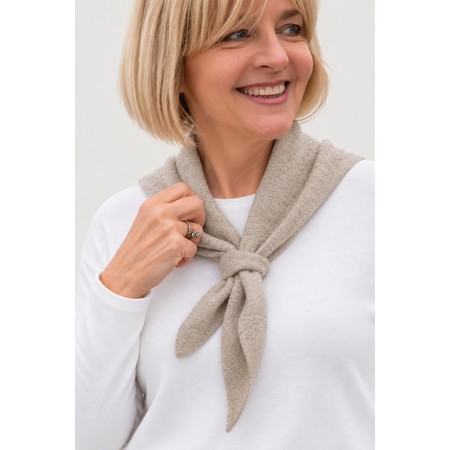 Gemini Label Accessories Triangle Neck Mushroom Plain Supersoft Wool Scarf - Beige