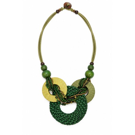 Suzie Blue Statement Green Ring Necklace - Green