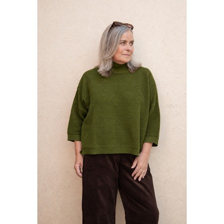 Chalk Vicki Cotton Rib Jumper - Green