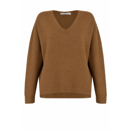 Amazing Woman Zilpah V Neck Boxy Supersoft Knit  - Brown