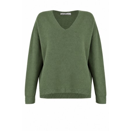 Amazing Woman Zilpah V Neck Boxy Supersoft Knit  - Green