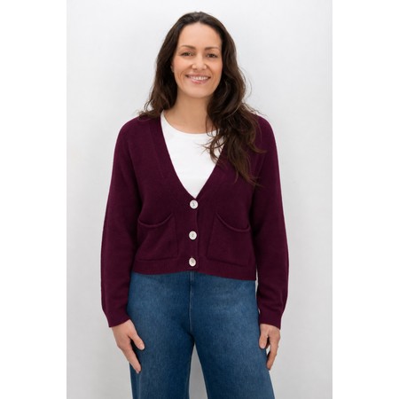 Amazing Woman Pookie Cropped Supersoft Knit Cardigan - Purple