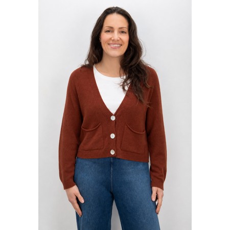 Amazing Woman Pookie Cropped Supersoft Knit Cardigan - Red