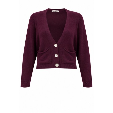 Amazing Woman Pookie Cropped Supersoft Knit Cardigan - Purple