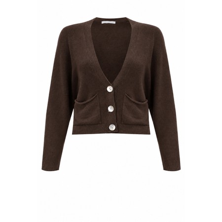 Amazing Woman Pookie Cropped Supersoft Knit Cardigan - Brown