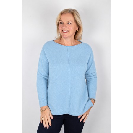 Amazing Woman Maggie Crystal Blue Seam Front Supersoft Jumper - Blue