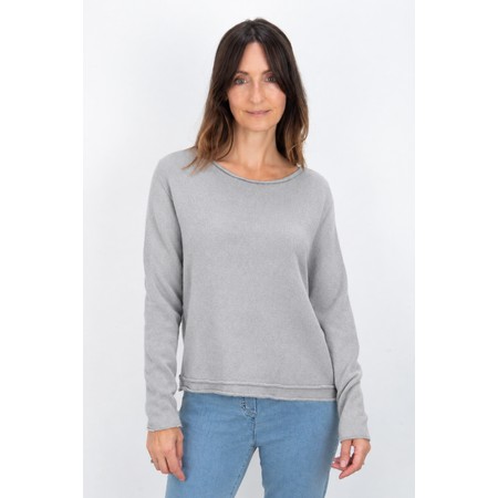 Amazing Woman Chloe Supersoft Roll Hem Boxy Knit - Metallic
