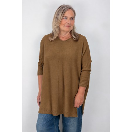Amazing Woman Cassi X Toast Round Neck Front Seam Knit - Brown