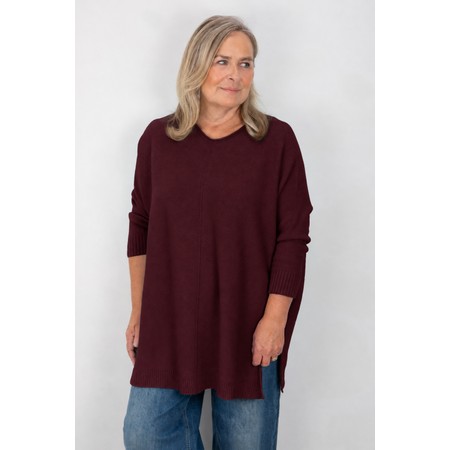 Amazing Woman Cassi X Mulberry Purple Round Neck Front Seam Knit - Purple