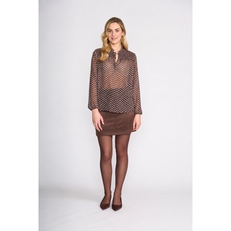 Foil Slay & Suede Skirt - Brown