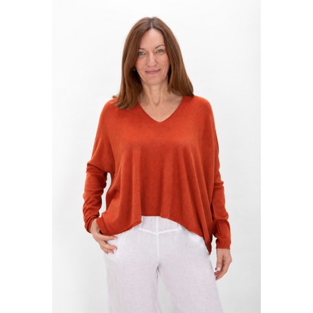 Amazing Woman Mika Boxy Burnt Orange Fine Knit Jumper - Orange