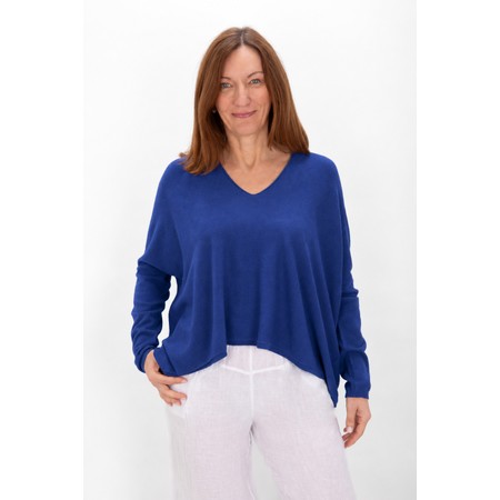 Amazing Woman Mika Blusa Blue Boxy Fine Knit Jumper - Blue