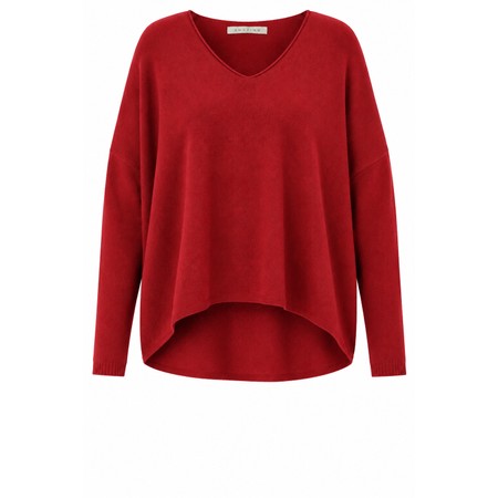 Amazing Woman Mika Boxy Berry Red Fine Knit Jumper - Red