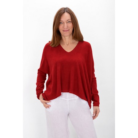 Amazing Woman Mika Boxy Berry Red Fine Knit Jumper - Red