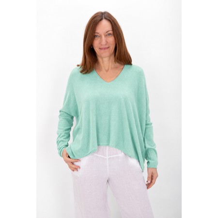 Amazing Woman Mika Bay Boxy Fine Knit Jumper - Green
