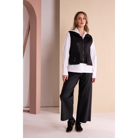 Naya Naya Coated Wide Leg Trouser - Black