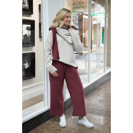 Henriette Steffensen Bordeaux Fleece Crop Trouser - Purple