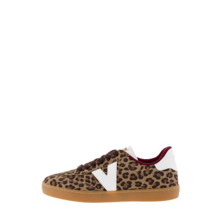 Victoria Shoes Berlin Ciclista Leopard Suede Print V Trainer Shoe - Beige