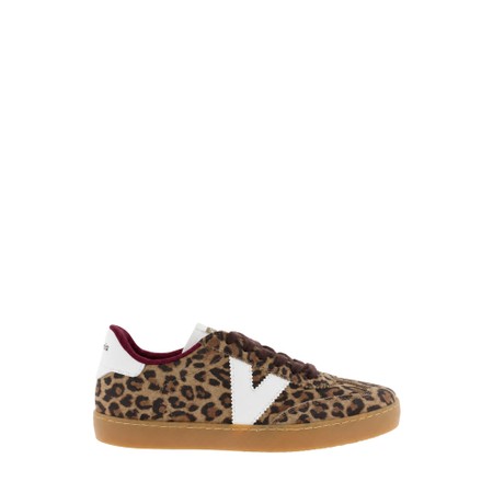 Victoria Shoes Berlin Ciclista Leopard Suede Print V Trainer Shoe - Beige