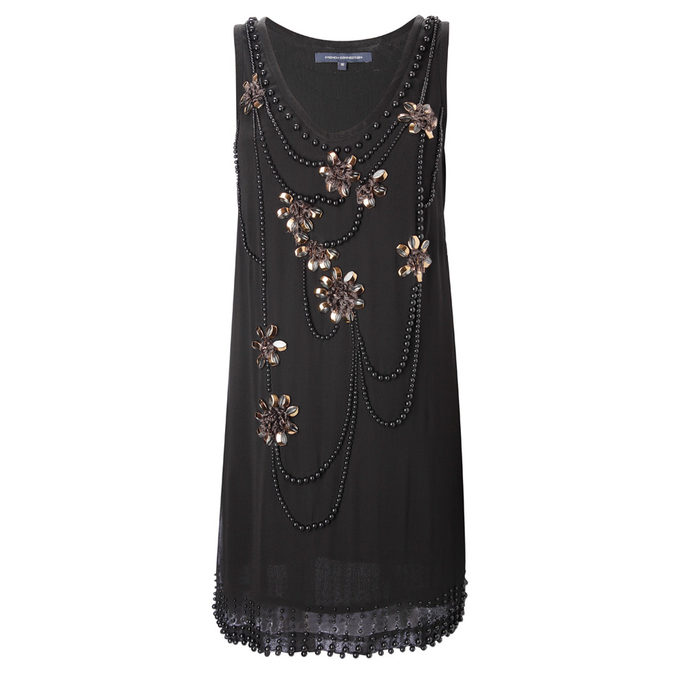 French Connection Isabella Bead Dress in Black