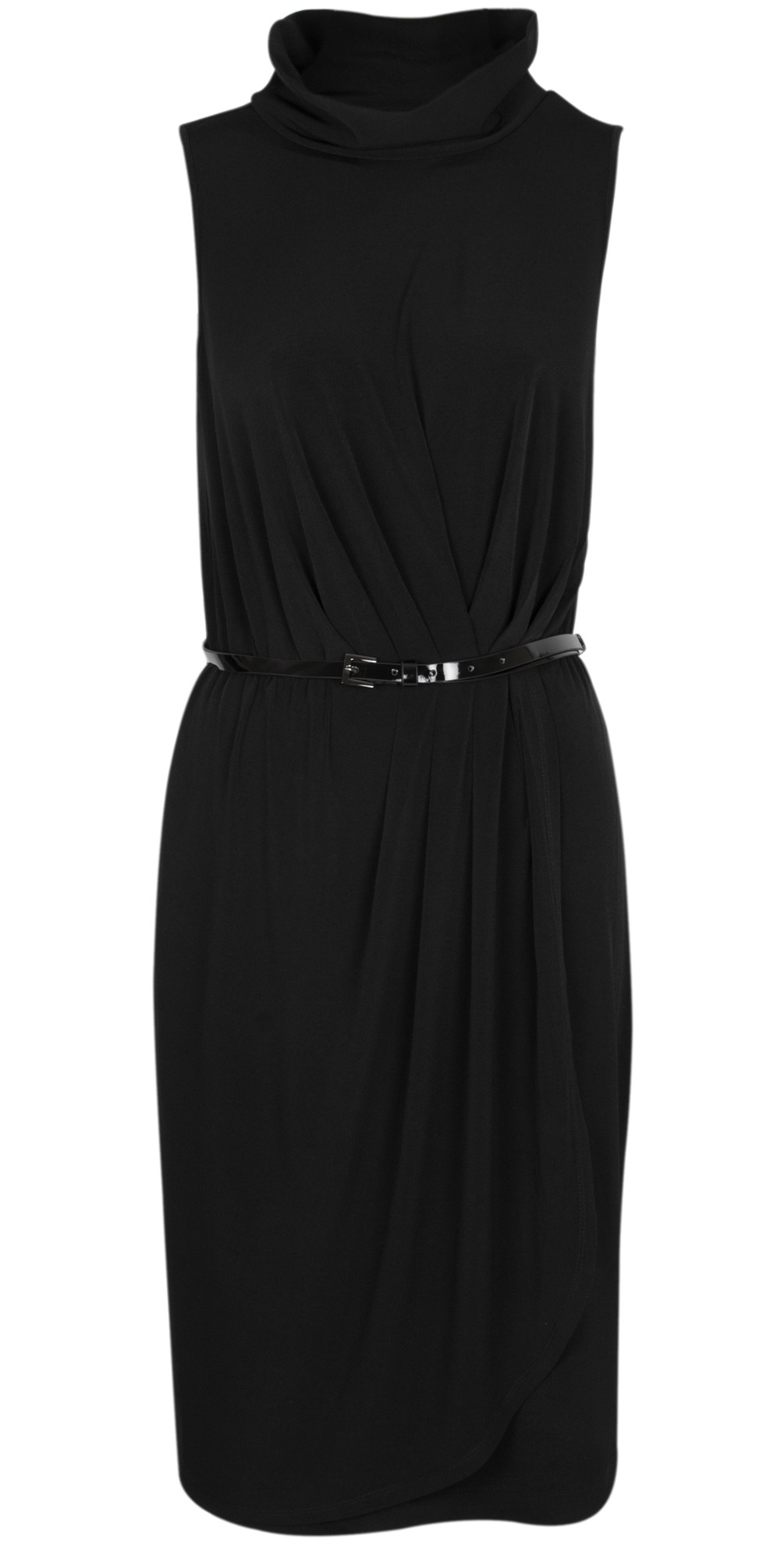 Fenn Wright Manson Drape Front Belt Dress in Black