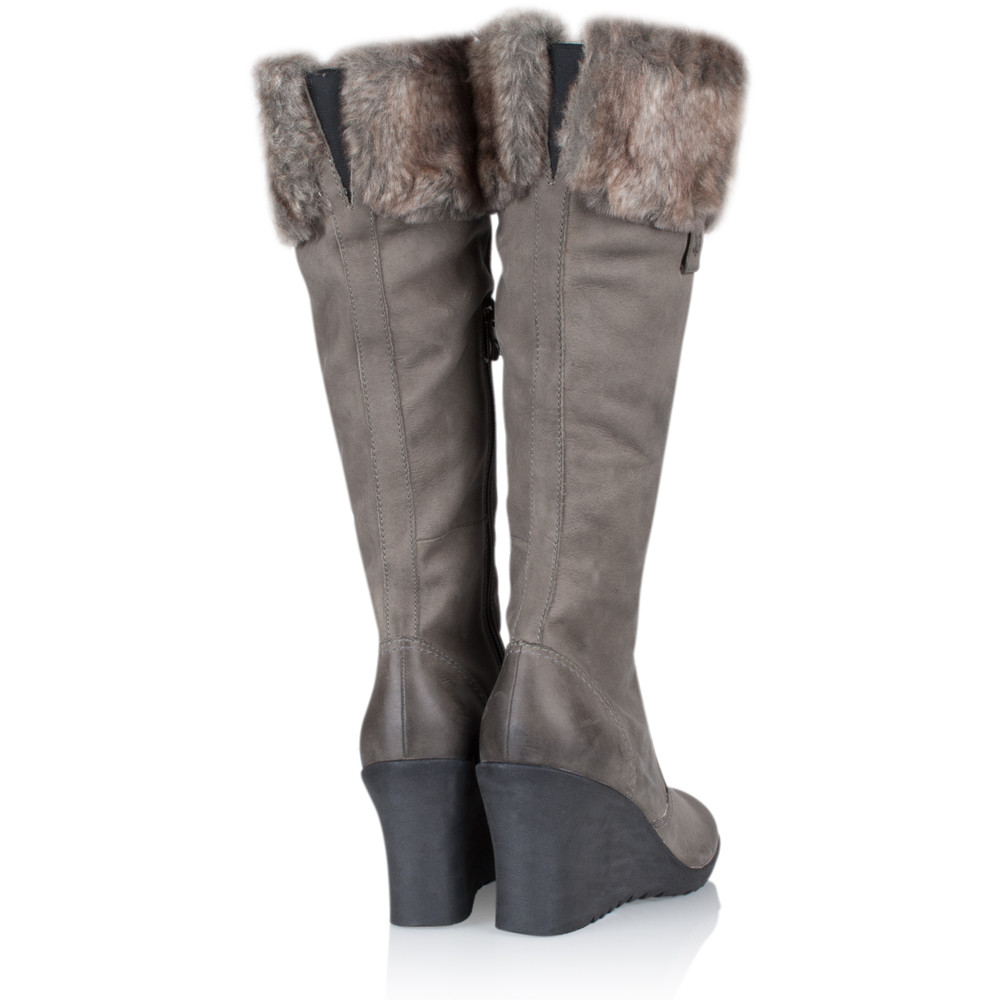 Caprice Footwear Long Wedge Boot in Grey