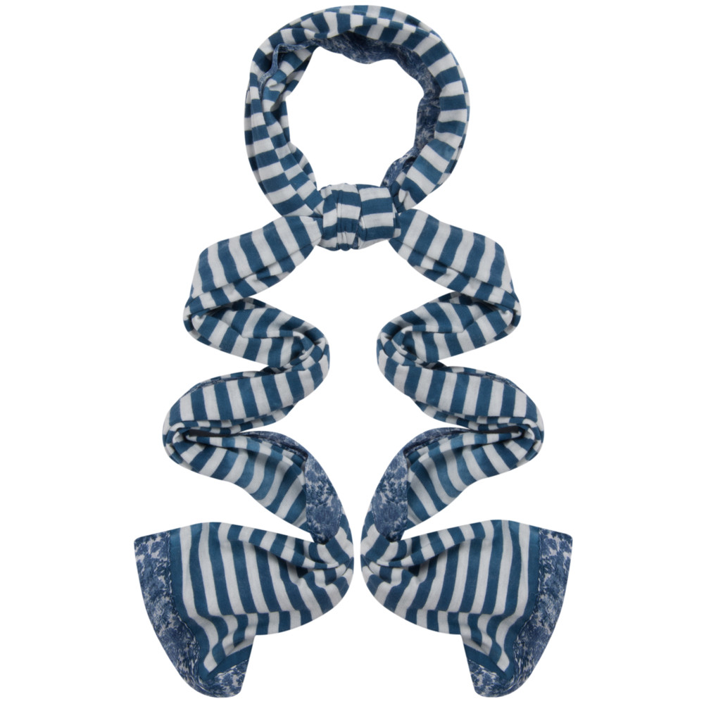 Sandwich Clothing Striped Jersey Scarf in Mid Blue