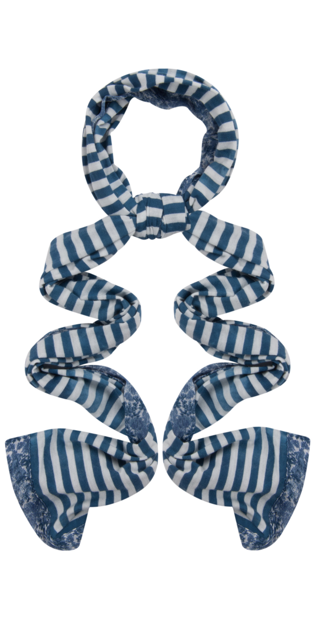 Sandwich Clothing Striped Jersey Scarf in Mid Blue