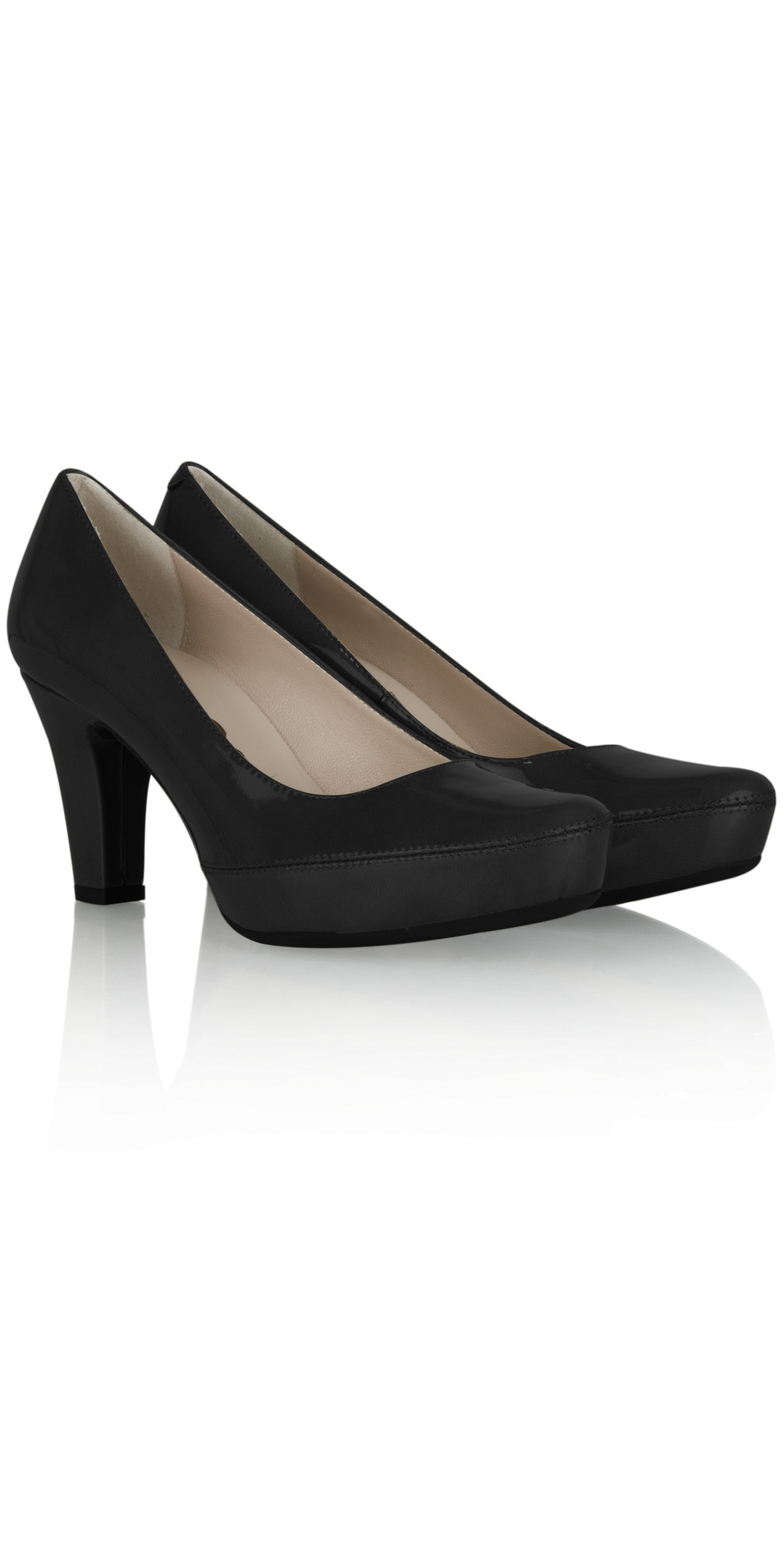 Unisa Shoes Patent Hidden Platform Shoe in Black