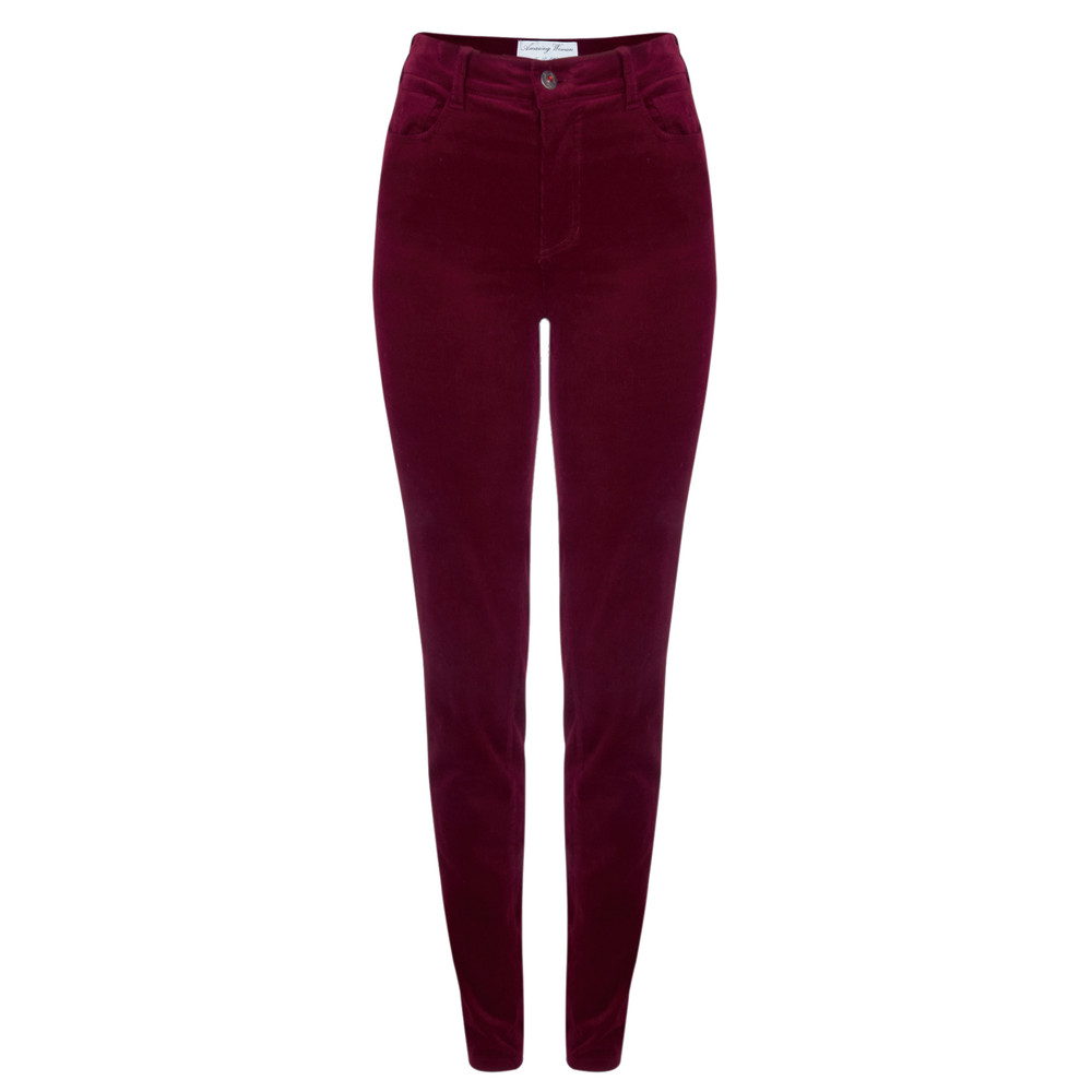 Amazing Woman Gemini Skinny Stretch Cord Jeans in Claret