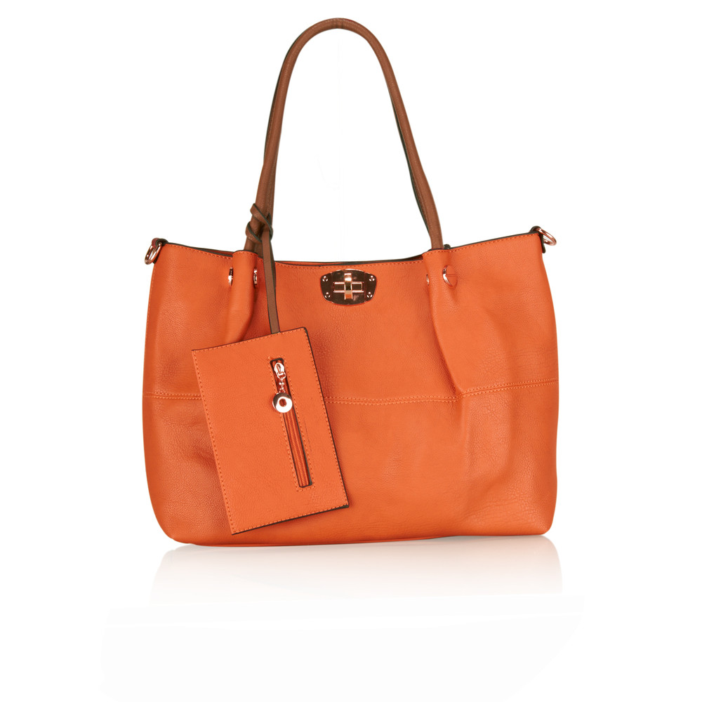 KrisAna Payton Shoulder Bag With Mini Bag in Orange