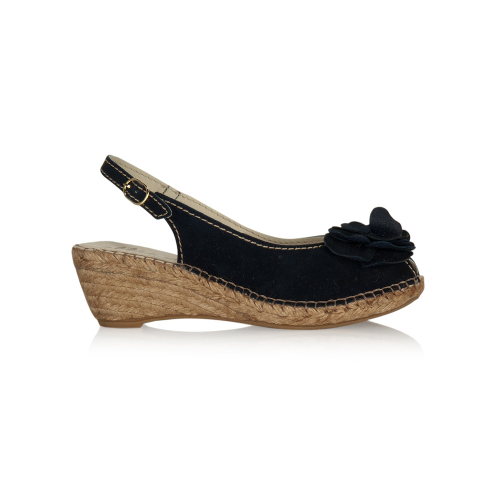 Ellie D Suede Wedge Shoe in Marino Navy