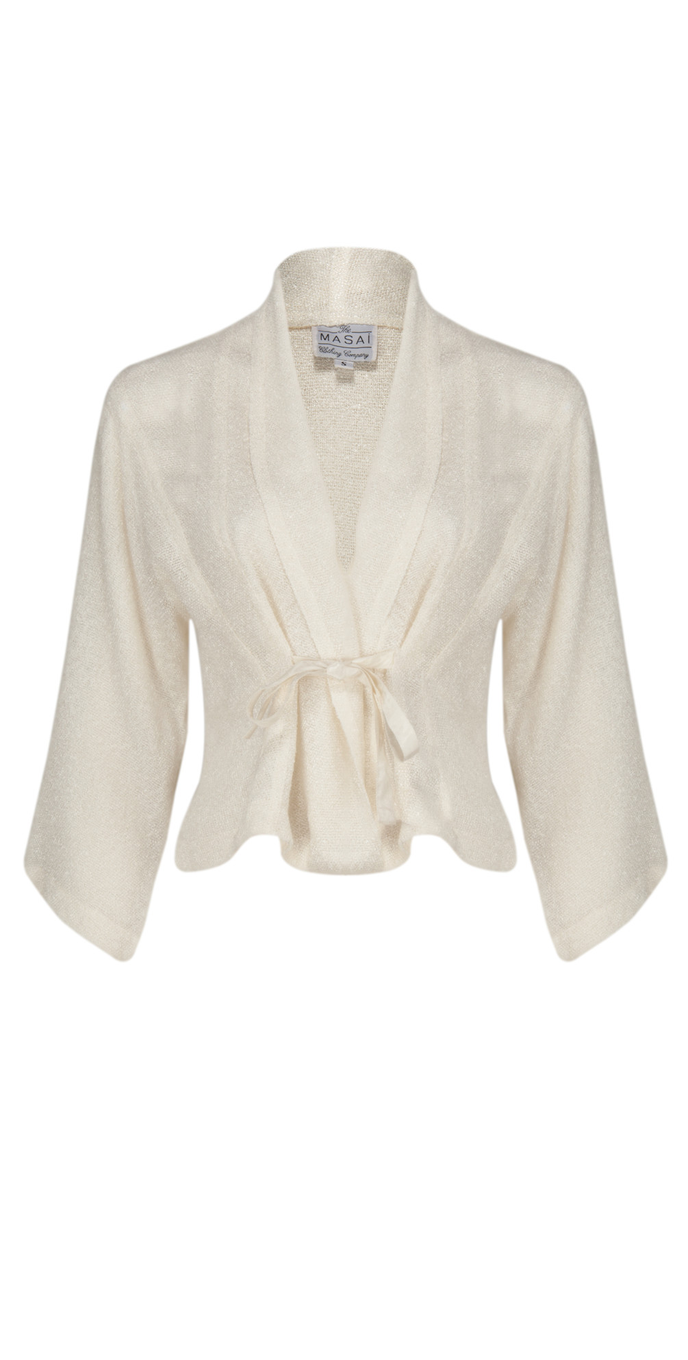 Masai Clothing Jen Three Quarter Sleeve Fitted Jacket in Cream