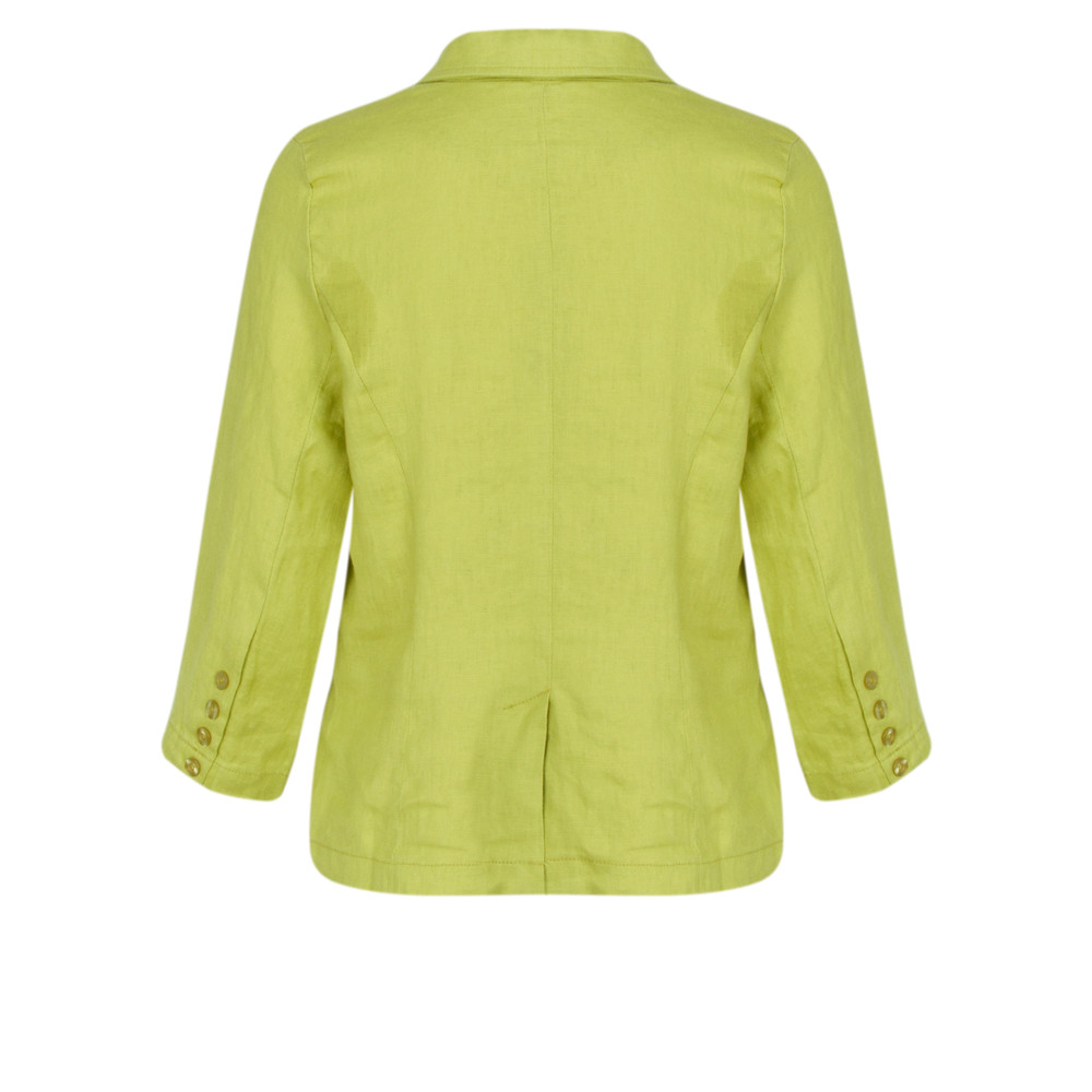 Adini Premium Solid Linen Jacket in Lime