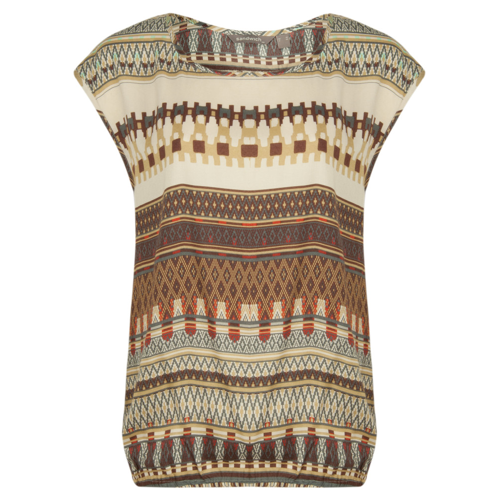 Sandwich Clothing Tapestry Print Top in Slate