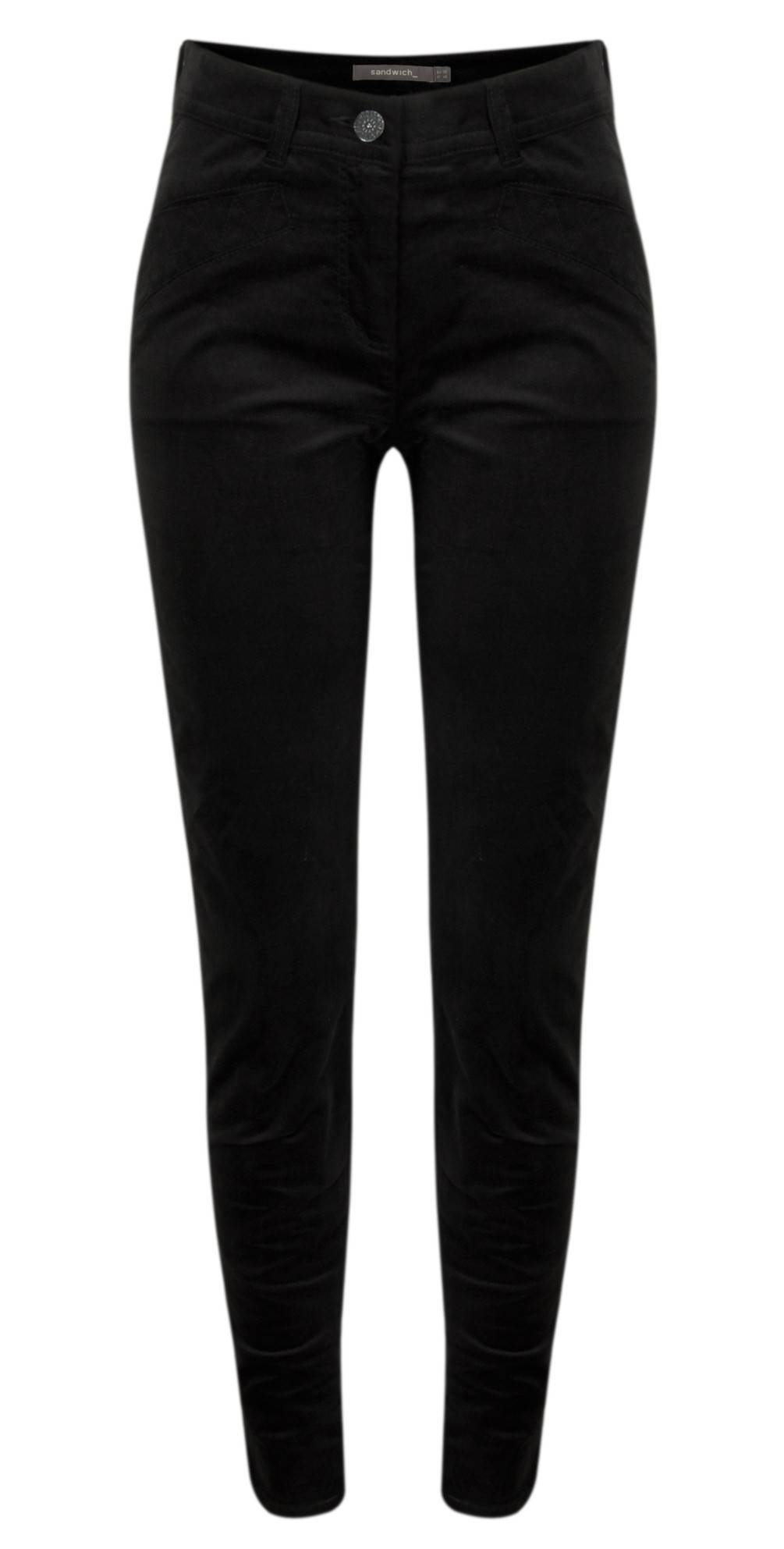 Sandwich Clothing Skinny Baby Cord Stretch Pants in Black