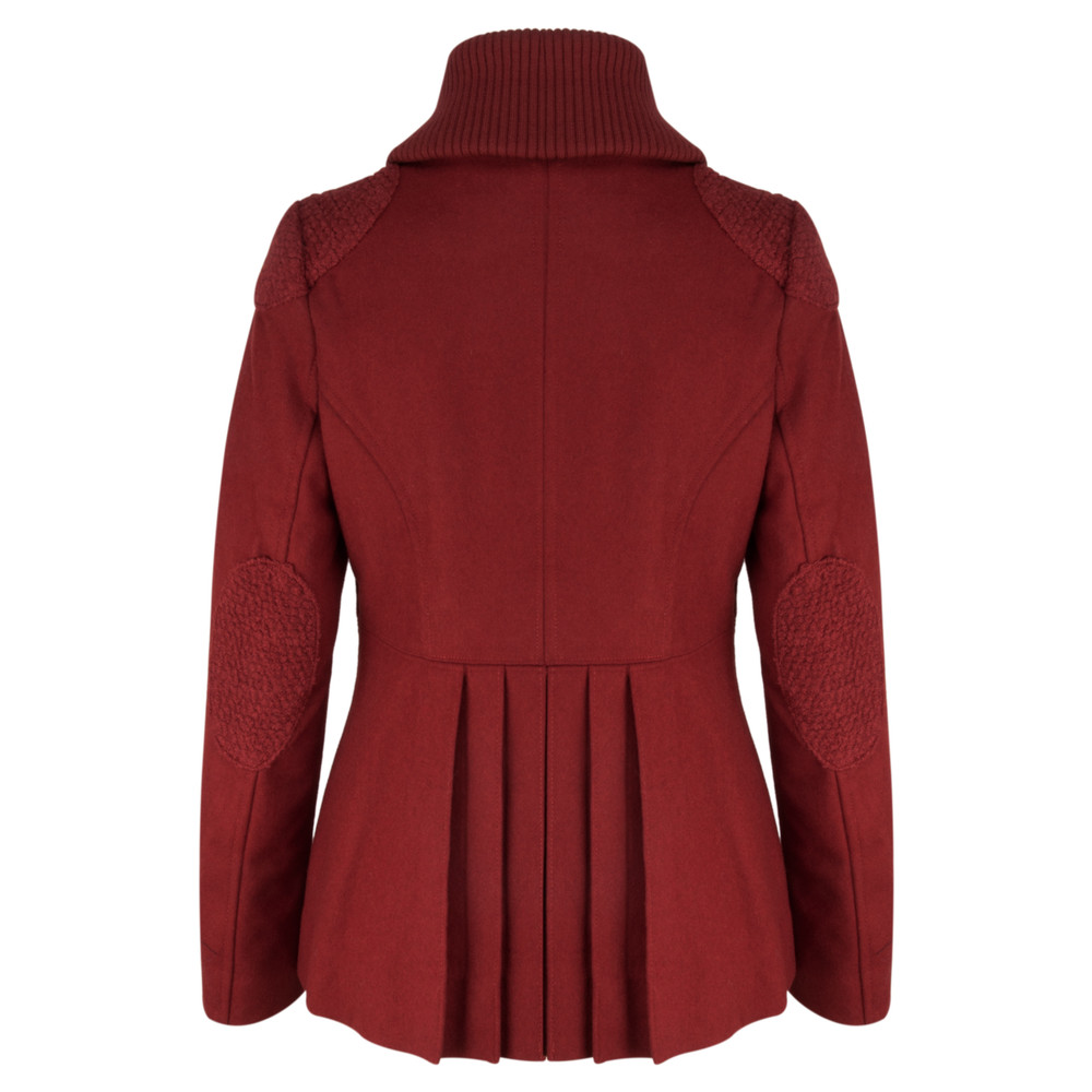 Noa Noa Classique Uniform Wool Coat in Rust